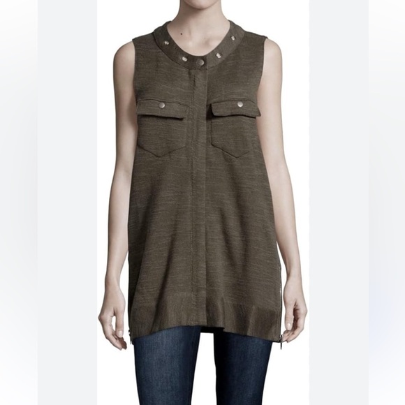 Free People Tops - Free People Olive Green Highway Zip Front Vest/Tunic size small